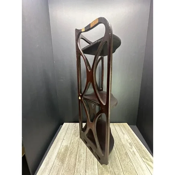 Vintage Mahogany Wood Wall Hanging Corner Shelf Home Decor 20 Tall